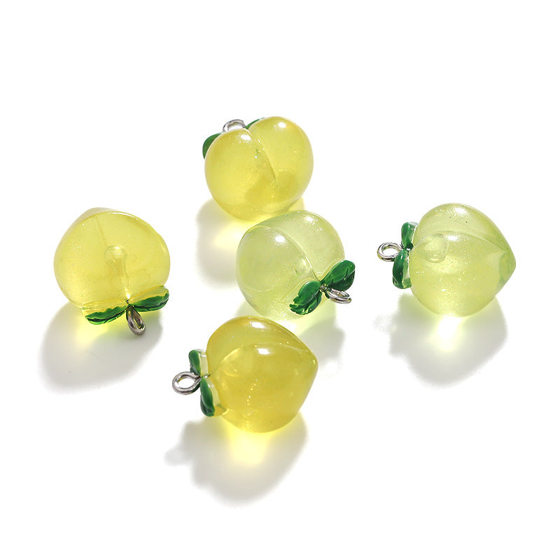 5PCS Resin Peach Charm Pendant