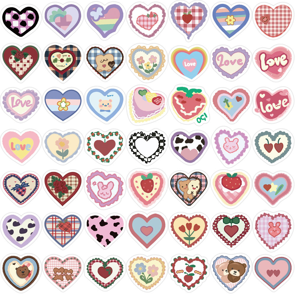 100PCS Heart Doodle Stickers
