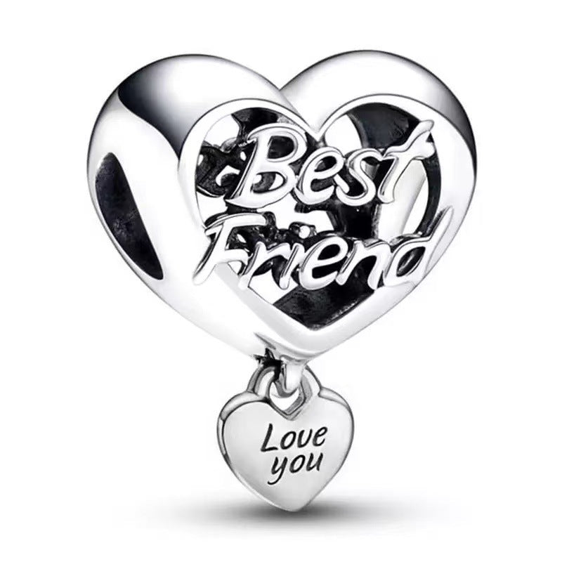 Best Friends Heart Charm for Bracelets & Necklaces