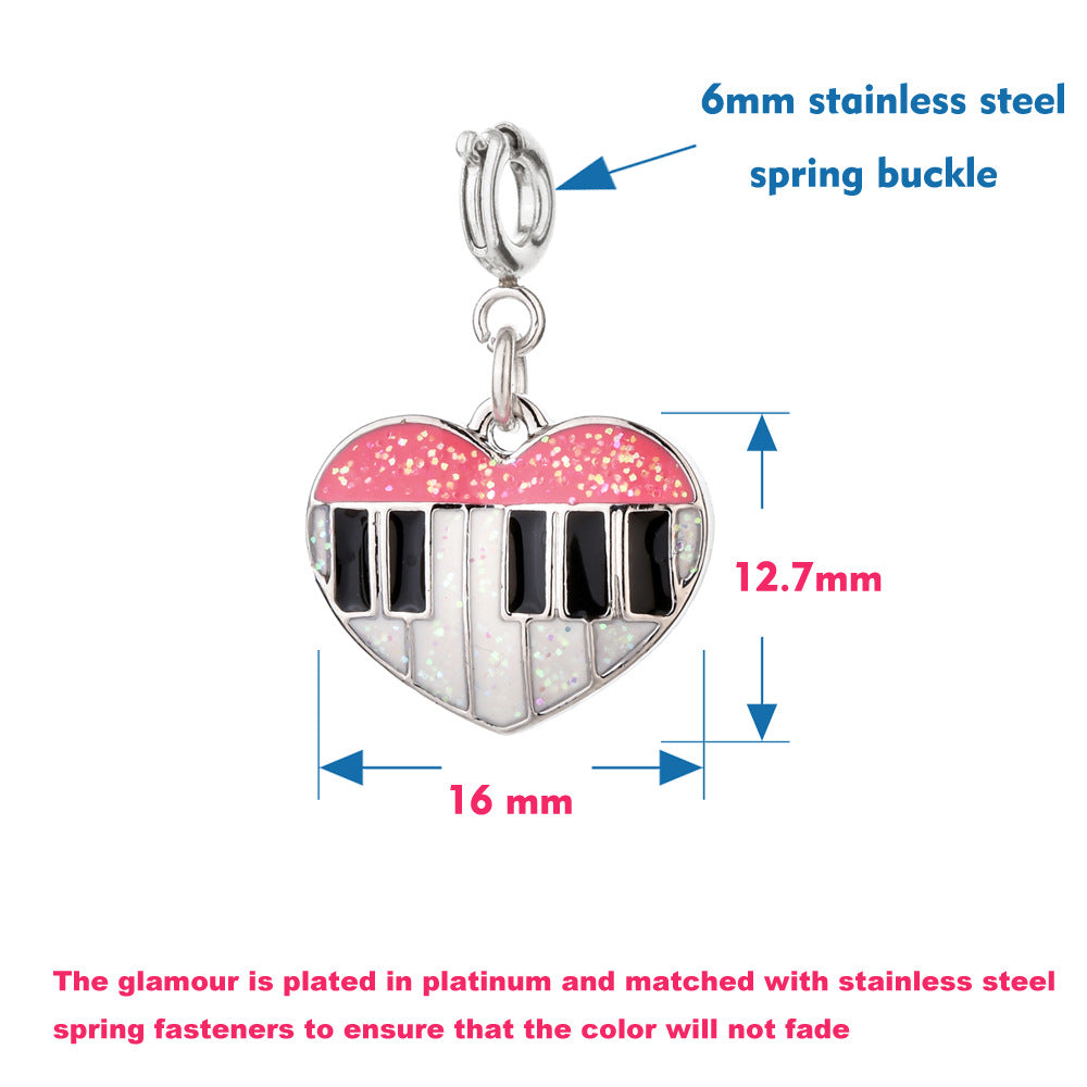 Heart-Shaped Piano Charm