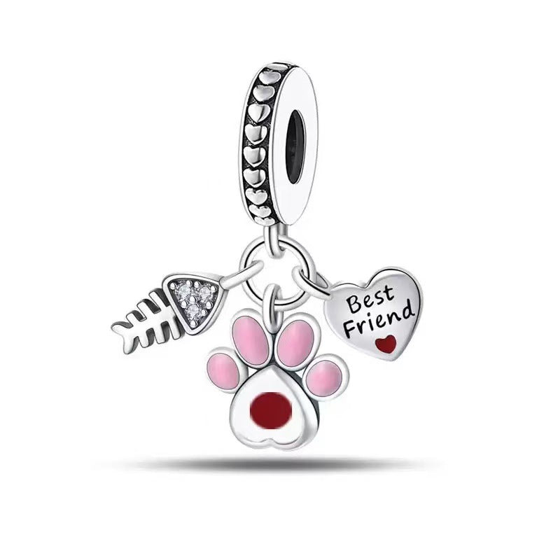 Paw & Fish Bone Charm for Bracelets & Necklaces