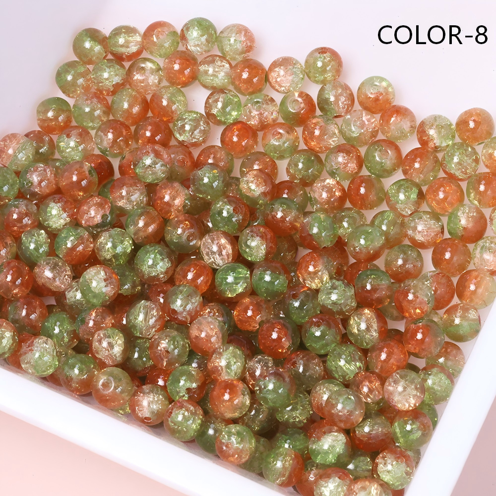 Crackle Glass Beads-10*10mm/40pcs
