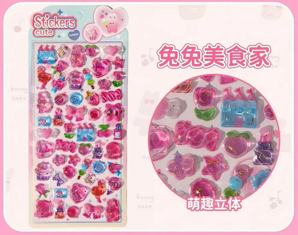 3D Cute Puffy Stickers