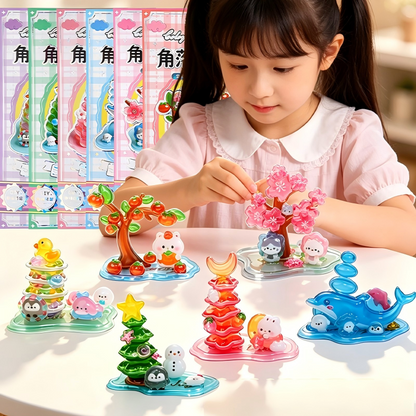 3D Layered Puffy Scene Stickers