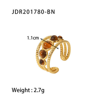 Vintage Tiger's Eye Open Stacking Ring