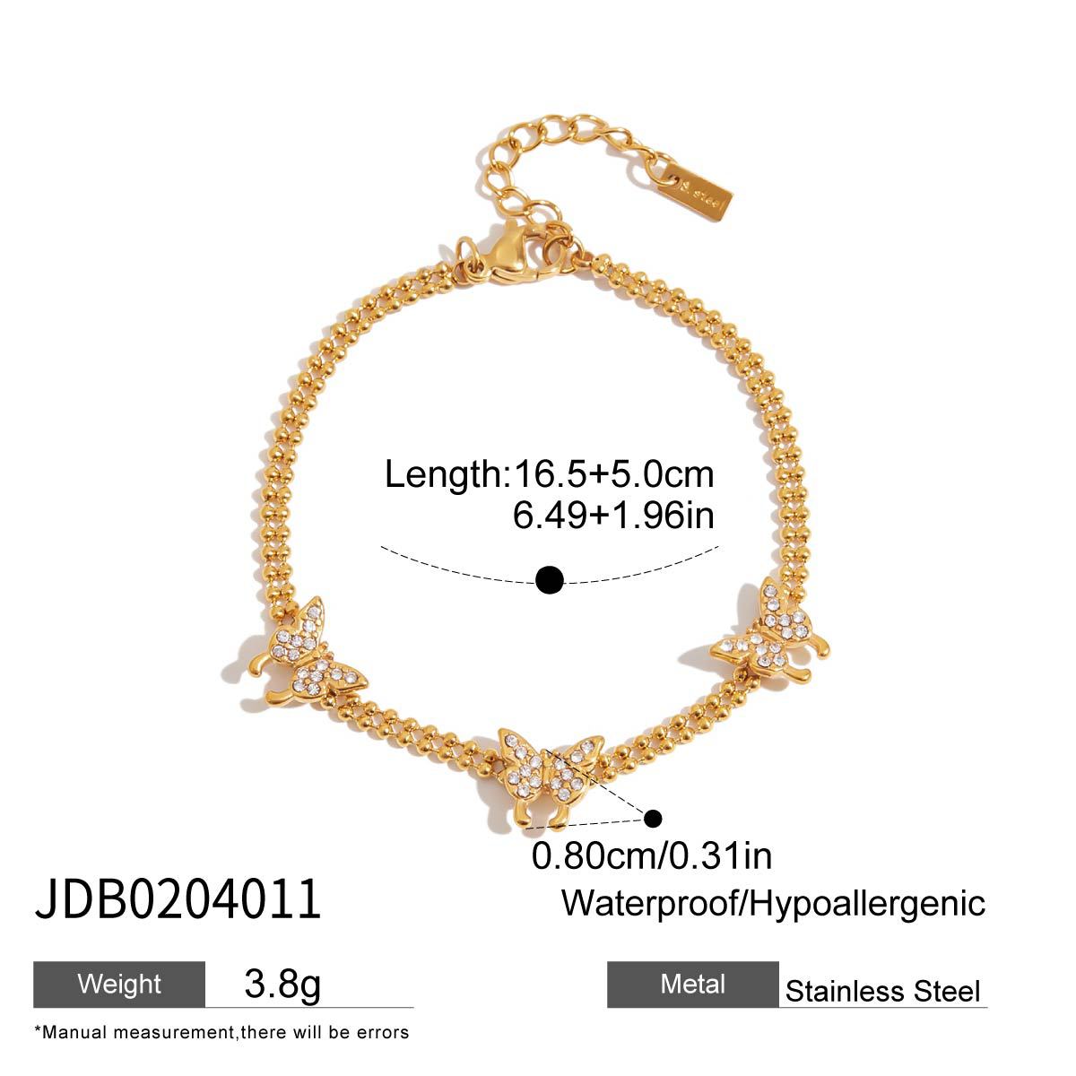 18K Gold-Plated CZ Butterfly Bracelet