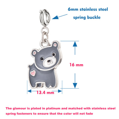 Cute Grey Bear Charm
