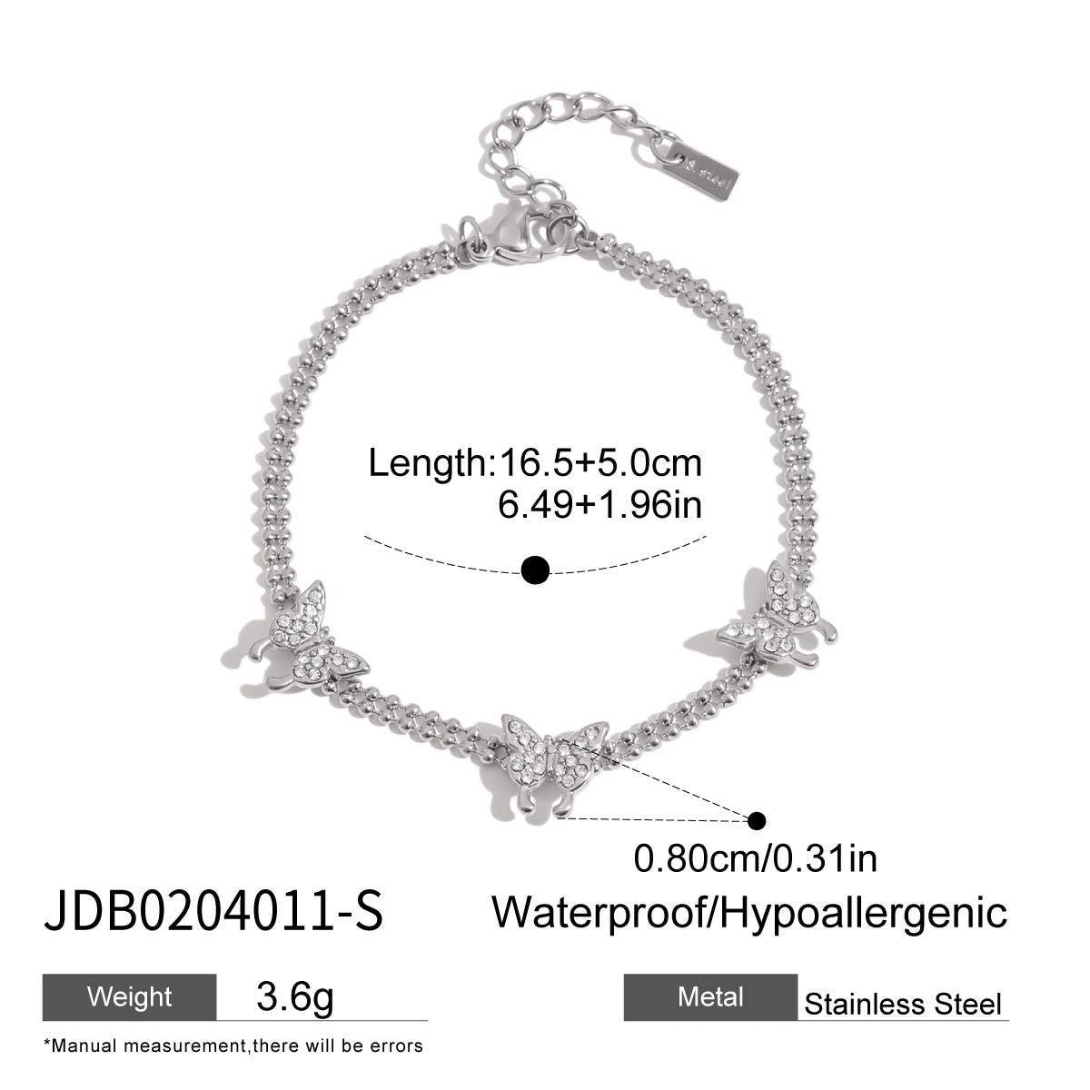 18K Gold-Plated CZ Butterfly Bracelet