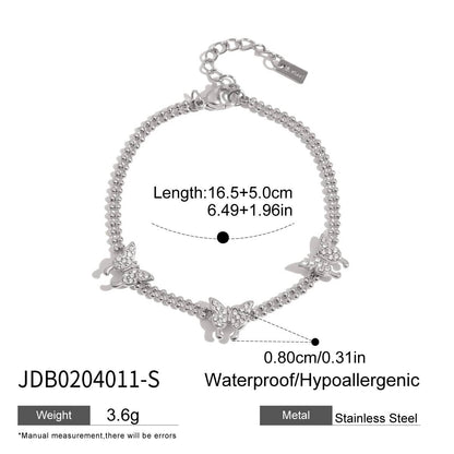 18K Gold-Plated CZ Butterfly Bracelet