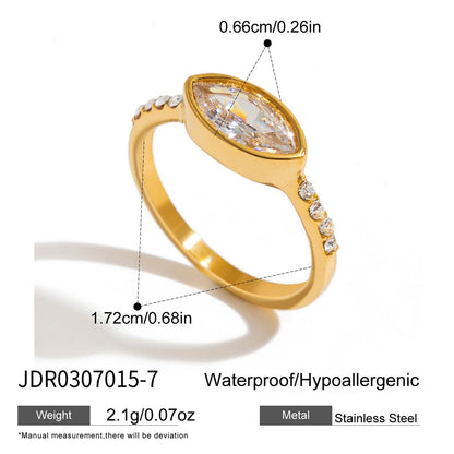 Sparkling Evil Eye "Love & Lucky" Stacking Ring