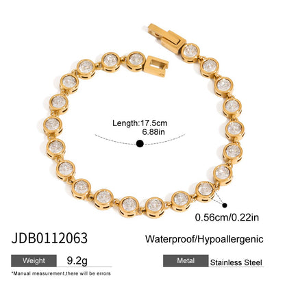 Colorful Classic Round CZ Tennis Bracelet