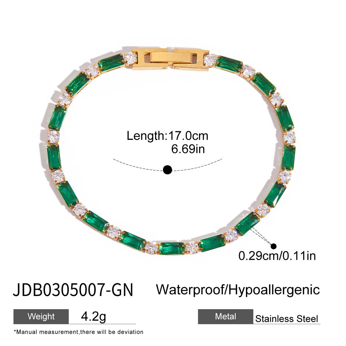 18K Gold-Plated Alternating Square & Rectangle Tennis Bracelet