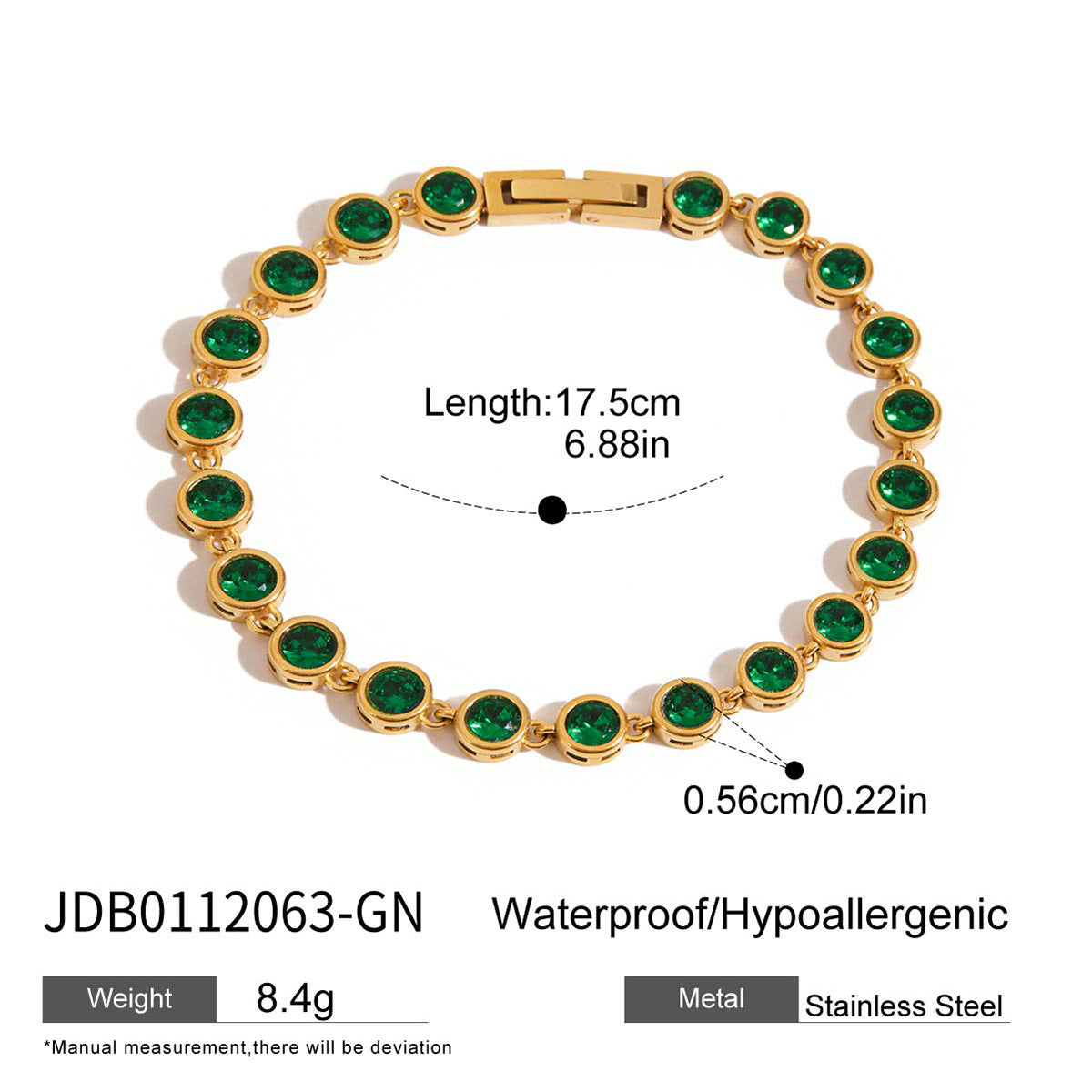 Colorful Classic Round CZ Tennis Bracelet