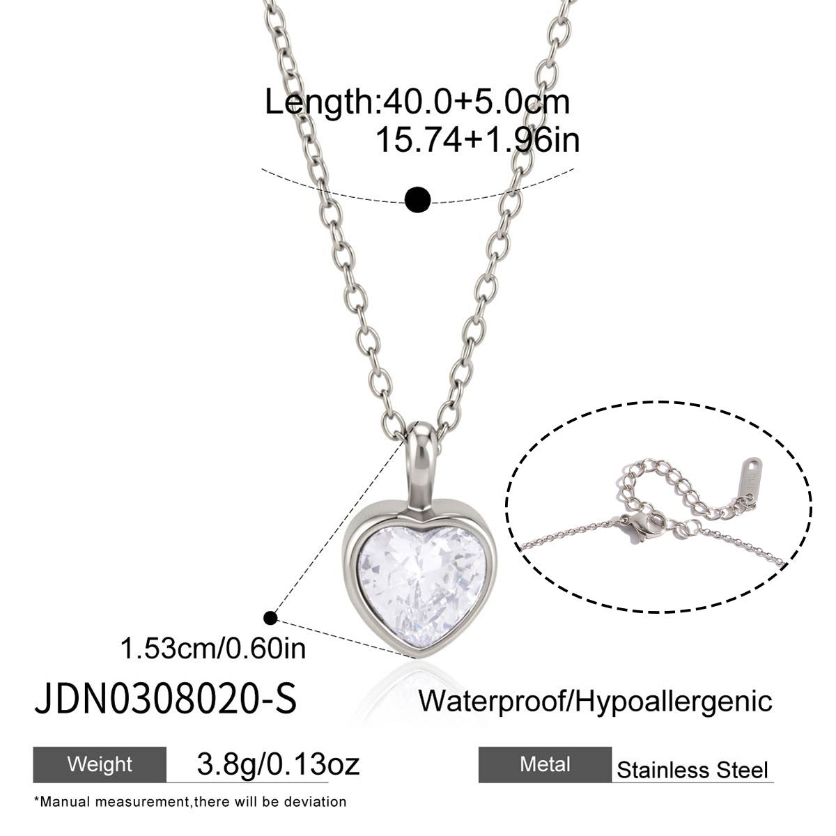 18K Gold Plated Heart CZ Necklace