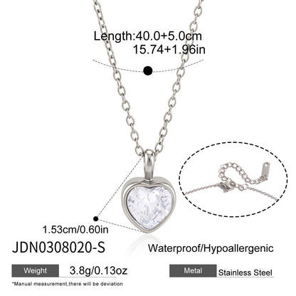 18K Gold Plated Heart CZ Necklace