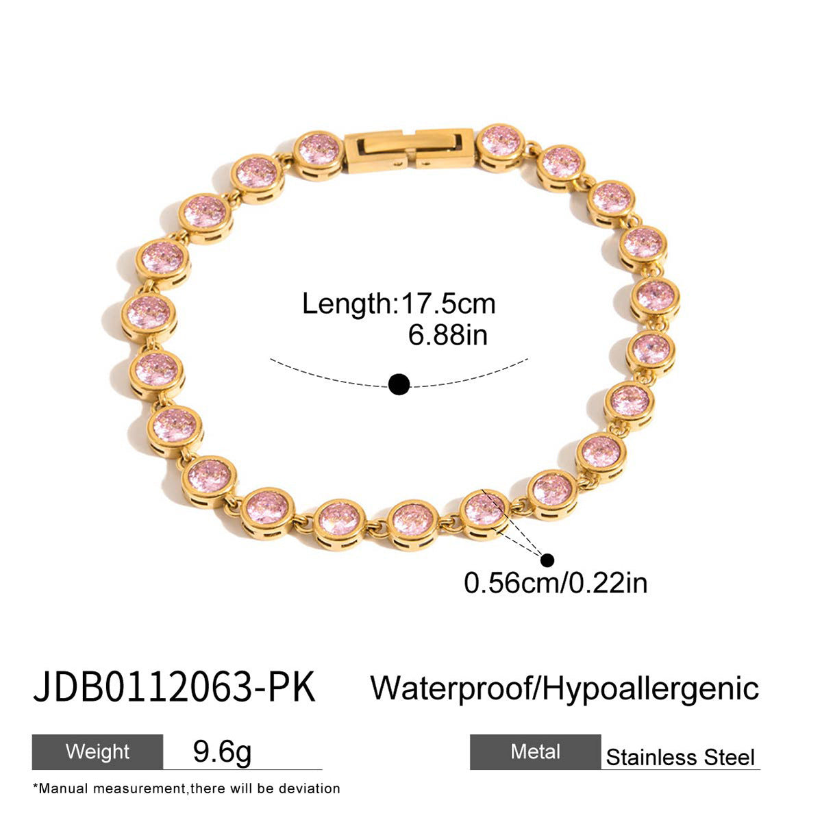 Colorful Classic Round CZ Tennis Bracelet