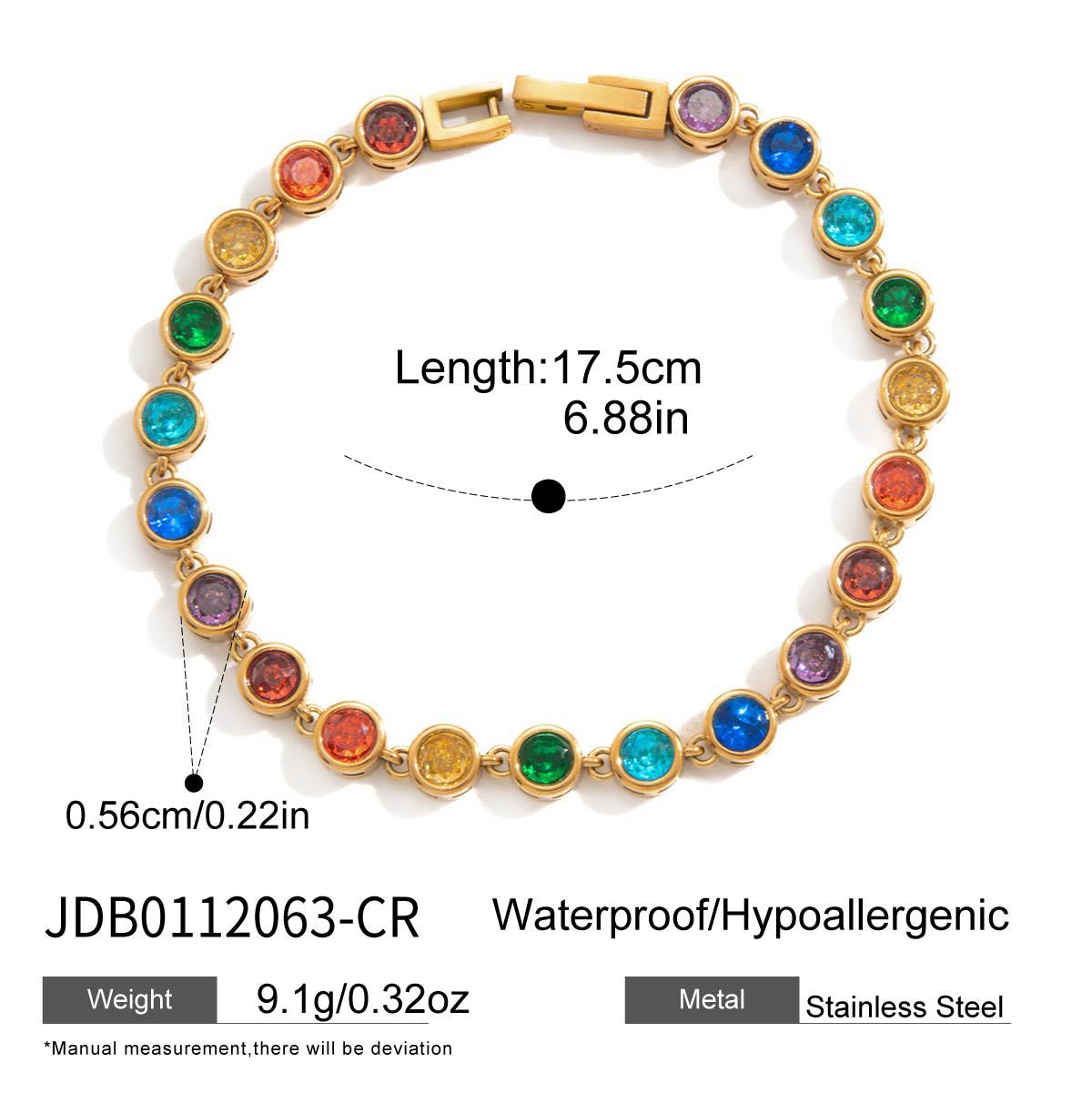 Colorful Classic Round CZ Tennis Bracelet