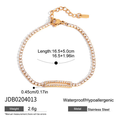 Geometric Tennis Bracelet with Rectangle