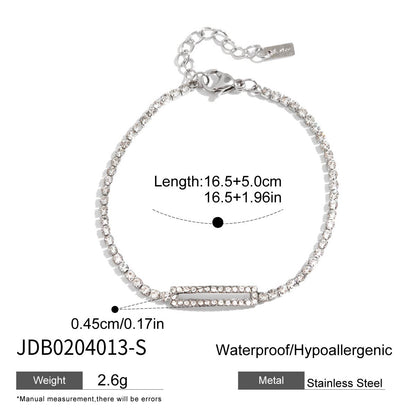 Geometric Tennis Bracelet with Rectangle