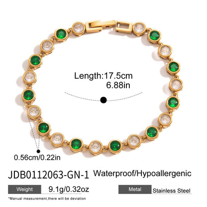 Colorful Classic Round CZ Tennis Bracelet