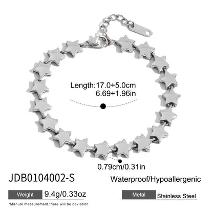 18K Gold-Plated Connected Star Chain Bracelet
