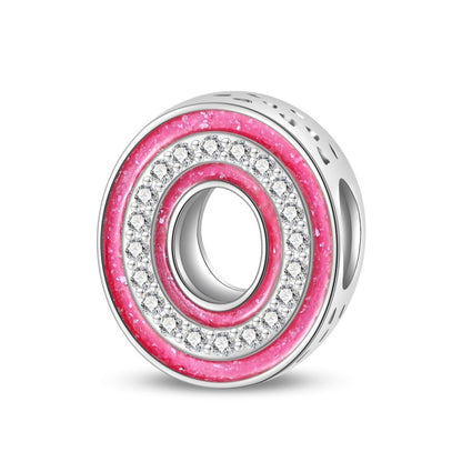 Pink Rhinestone Letter Charm