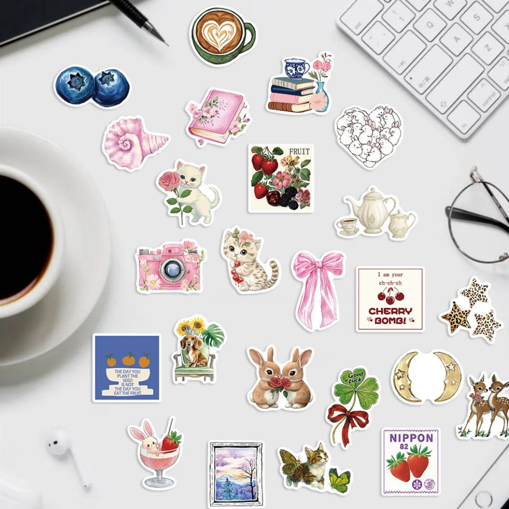 50PCS Pink Aesthetic Graffiti Stickers