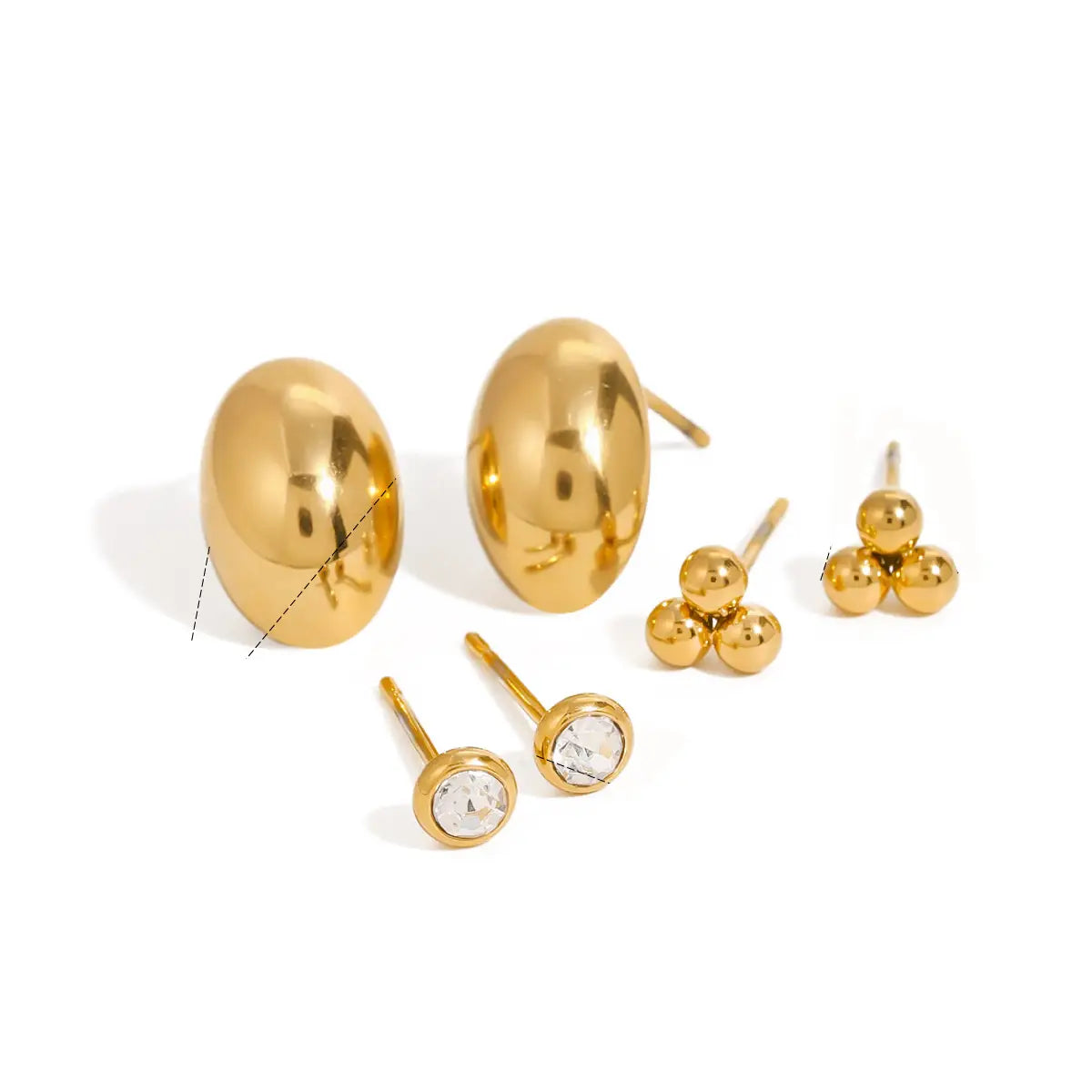 Wide Hoop & Mini Studs 3-Piece Earring Set
