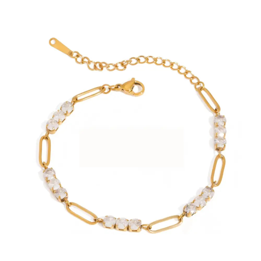 18K Gold Stainless Steel Square & Oval Link Bracelet | offmess Jewelry