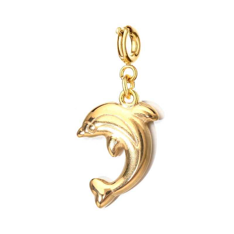 Gold Dolphin Charm | Coastal Summer Pendant for Bracelet & Bag