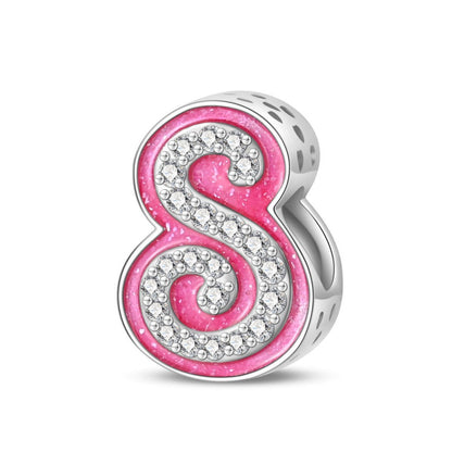 Pink Rhinestone Letter Charm