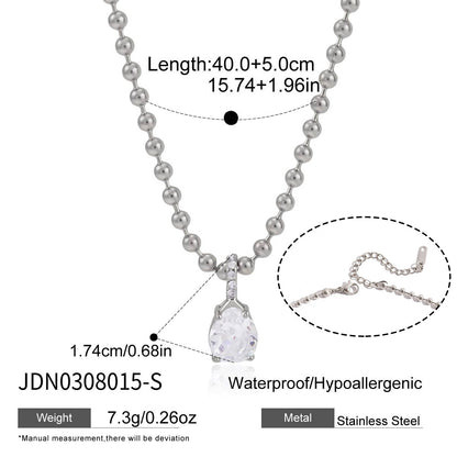 18K Gold Plated Teardrop CZ Necklace