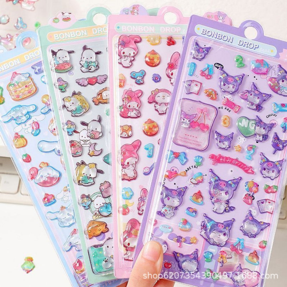 3D Kawaii Animal Puffy Stickers