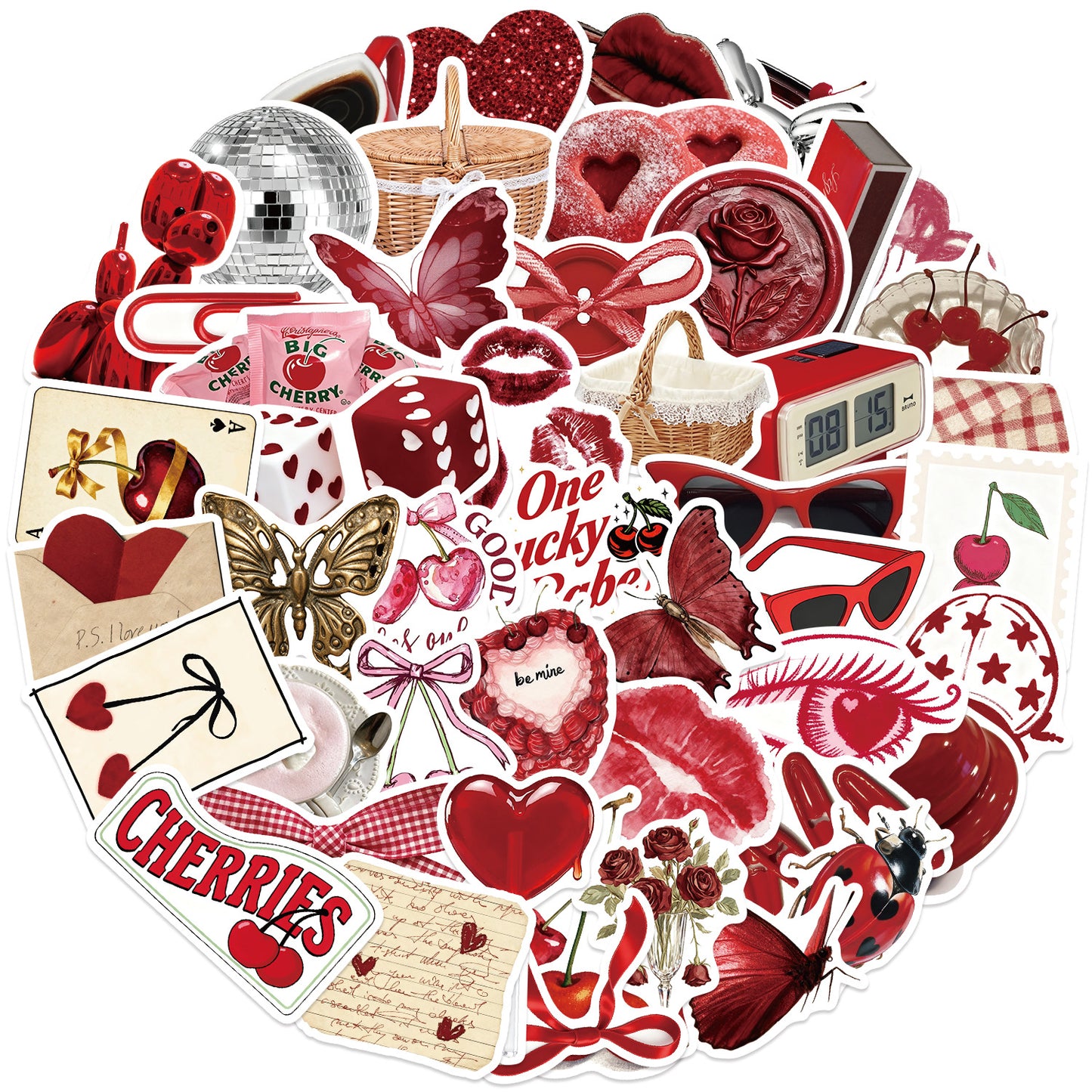 50PCS Y2K Cherry Stickers