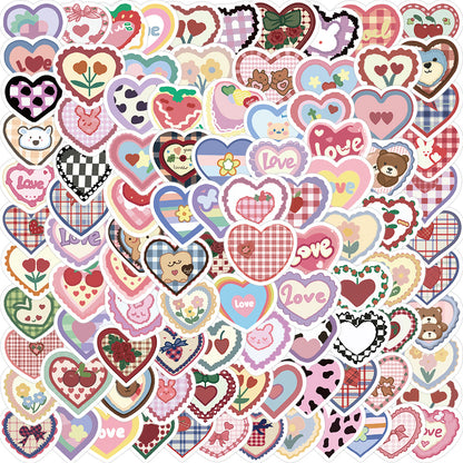 100PCS Heart Doodle Stickers