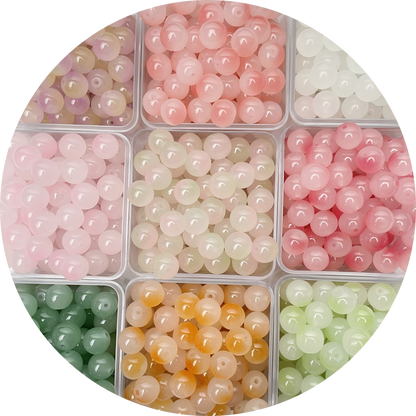 Colorful Glass Beads-10*10mm/50pcs