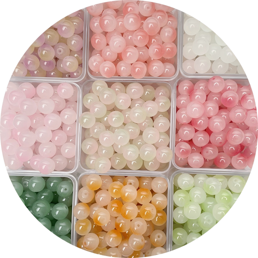 Colorful Glass Beads-10*10mm/50pcs