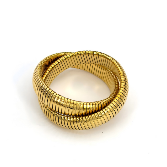 Double Layer Snake Chain Cuff Bracelet