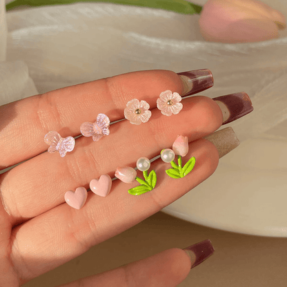Cute Resin & Fuzzy Stud Earrings-Blind Bag