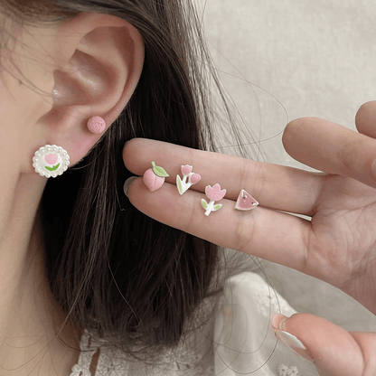 Cute Resin & Fuzzy Stud Earrings-Blind Bag