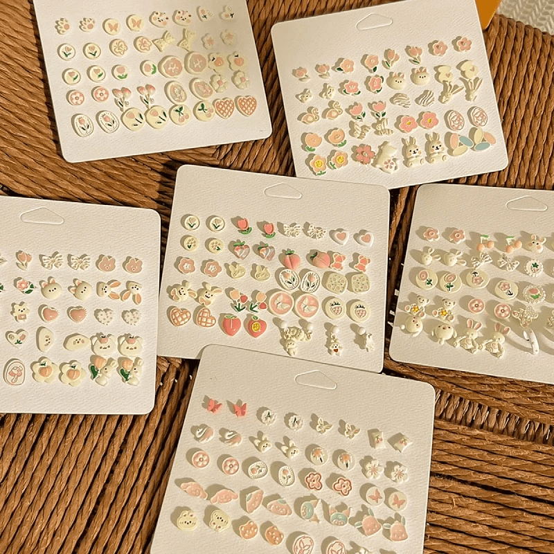 Cute Resin & Fuzzy Stud Earrings-Blind Bag