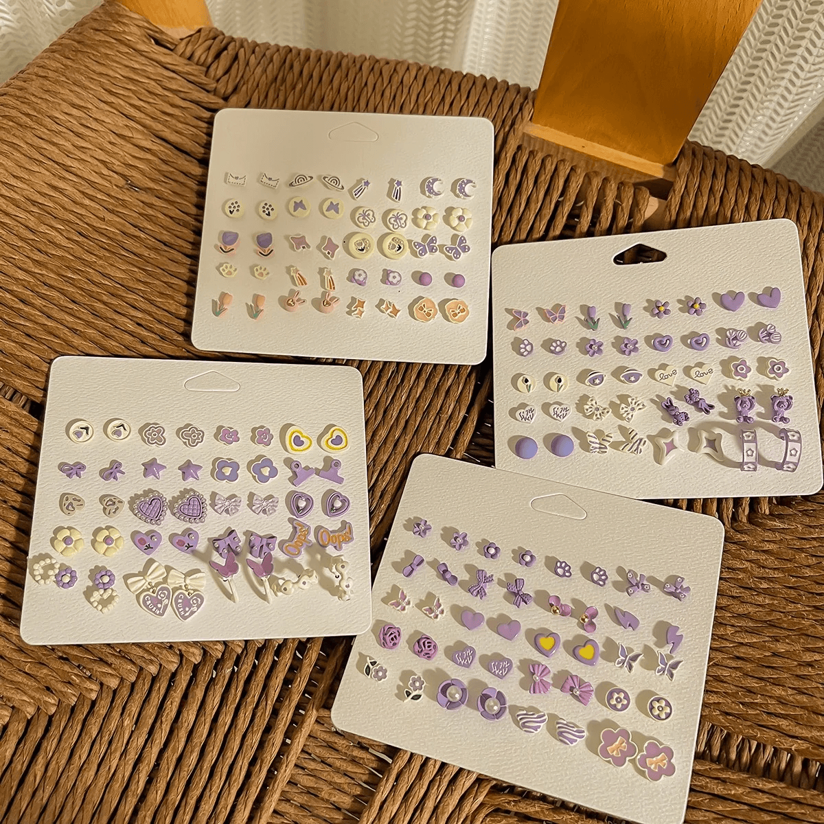 Cute Resin & Fuzzy Stud Earrings-Blind Bag