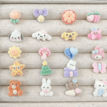 Cute Resin & Fuzzy Stud Earrings-Blind Bag