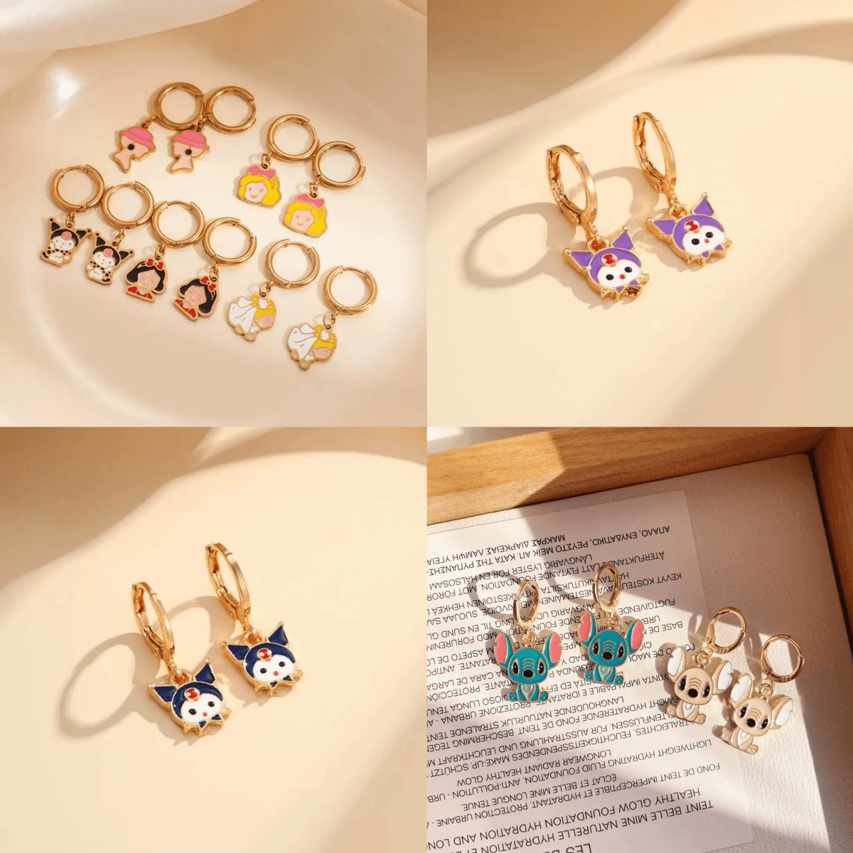 Cute Cartoon Hoop Earrings - Blind Bag