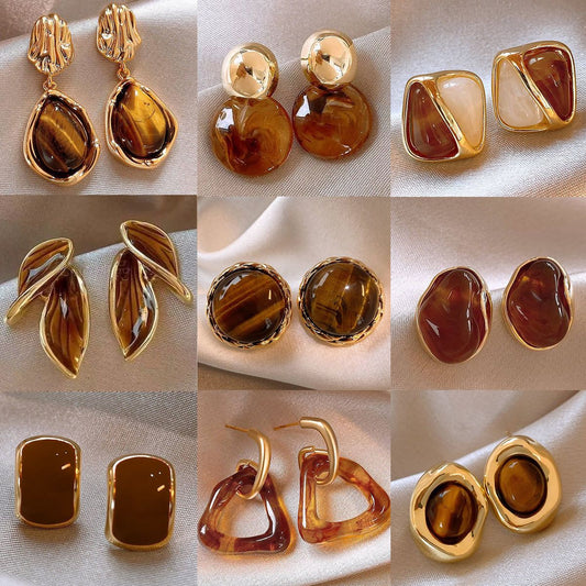 Warm-Toned Maillard Earrings - Blind Bags