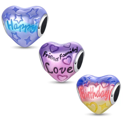 Happy Birthday Heart Charm