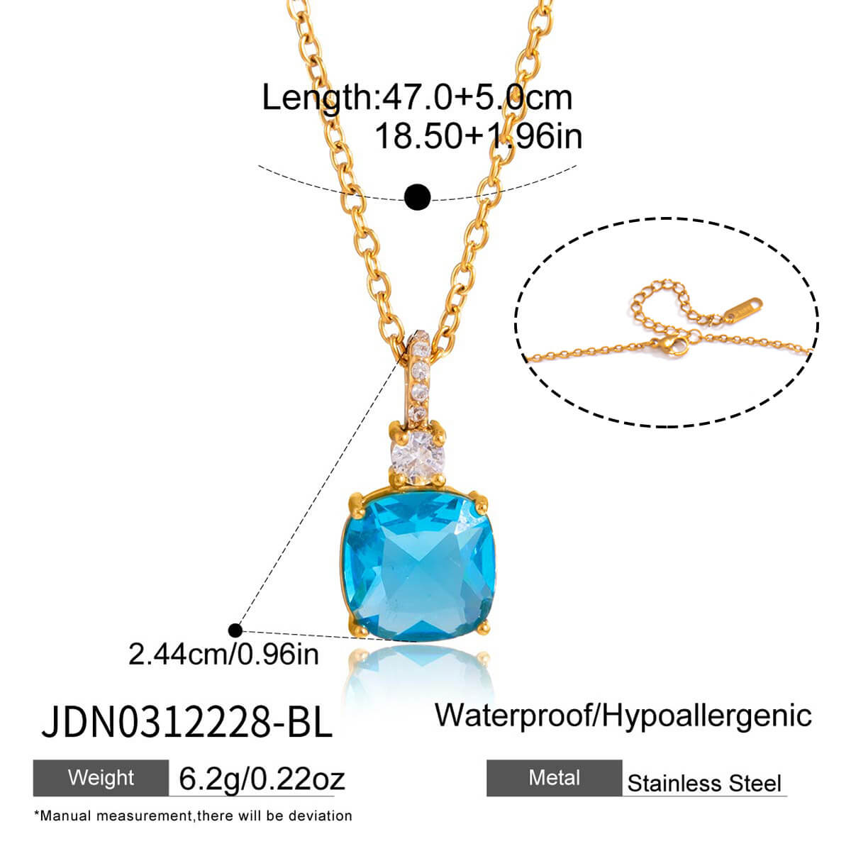 18K Gold Plated Colorful CZ Necklace