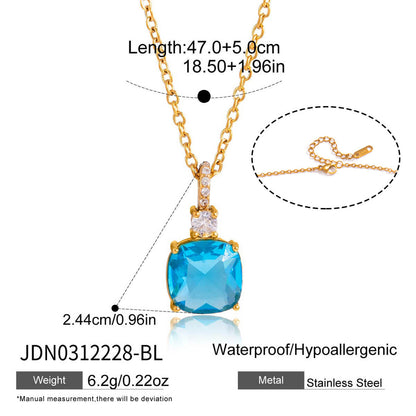 18K Gold Plated Colorful CZ Necklace