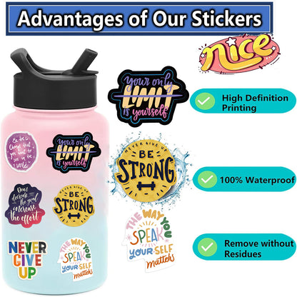 50PCS Motivational Quote Stickers