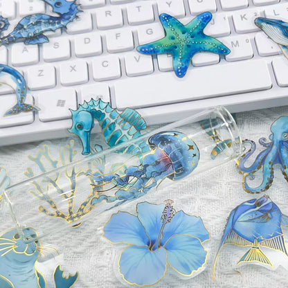 50PCS Blue Ocean Life Stickers